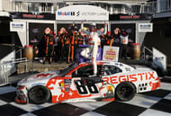 Connor Zilisch after winning the 2025 NASCAR Xfinity Series Race at Watkins Glen - Source: Imagn